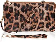 [Humble Chic NY] Humble Chic Vegan Leather Small Crossbody Bag or Wristlet Clutch Purse, Includes Adjustable Shoulder and Wrist Straps