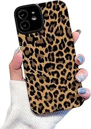 Beownest for iPhone 11 Case Cute Leopard Pattern Leather Aesthetic Phone Case for Women Girls Soft Silicone Protective Case for iPhone 11 -Brown