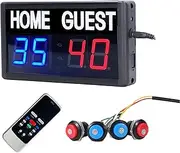 Digital Electronic Scoreboard Portable LED Scoreboards with Remote Indoor Games Sports Keep Scores 1-99 Corn Hole Basketball Table Tennis Volleyball Four Buttons