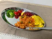 Food Sample: Omelet Rice Tray