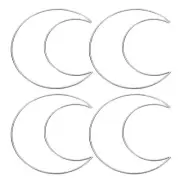 6 Inch Moon Dream Catcher Rings, 4 Pcs Wreath Floral Ring Hoop, Light Silver