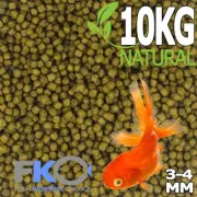 FKC Natural Goldfish, Koi Aquarium & Pond Floating Fish Food Pellets 3-4mm 10KG
