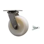 6 Inch 316 Stainless Steel Nylon Swivel Caster w/Delrin Bearing& Swivel Lock SCC