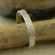 Sterling Silver IRISH Celtic Warrior Shield Wedding Ring 3 mm Various Sizes Box