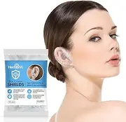[Herbishh] Hair Color Ear Shield Covers, Reusable Hair Dye Stain Protection for Ears, Disposable & Waterproof Plastic Ear Shower Caps for Men & Women, Ideal for Salon & At-Home Use, 100 Pieces