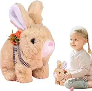Bunny Interactive Plush Toy | Stuffed Bunny Interactive Plush Figure Toy, Electronic Pet Realistic Rabbit, Jumping, Twitching, and Shaking Ears