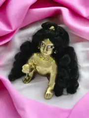 Laddu Gopal Krishna ji Wig Srinagar Crawley Hair Microfiber kesh size 4 set of 2