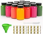 Homerove 4 oz Glass Shot Bottles with Caps, 16 Pack 120 ML Empty Wellness Juice Shot Bottles, Reusable Small Clear Glass Jars for Potion, Juice, Ginger Shot, Oils, Whiskey, Liquids