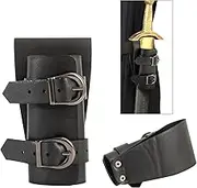 PU Leather Retro Medieval Renaissance Sword Holder Medieval-Style Dagger Holster Adjustable Leather Sword Frog Dagger Pocket Accessories for Men's Knight Viking Belt