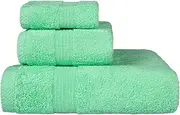 Ultra Soft Luxury Bath Towels Set of 3, 1 Oversized Bath Towel 1 Hand Towel 1 Washcloth, 100% Cotton Turkish Towels for Bathroom, Highly Absorbent,Quick Drying Larger Bath Towel Sheets - Light Green