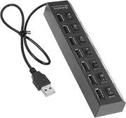 OSALADI Port 7 Line Concentration USB Adapter Port USB Hubs USB Connectors USB Extension Cable Multiple Port Multiple USB Port USB Extensions Station 4 Port USB Hub Laptop Abs Splitter
