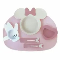 在飛比找樂天市場購物網優惠-日本製 錦化成 迪士尼 造型餐盤 6件餐具組-粉紅米妮 兒童