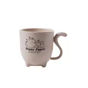 10Pcs Cute Cartoon Wheat Straw Plastic Tumbler with Handle for Water, Coffee, Milk, Tea Unbreakable Reusable Drinking Cup Kids Adult