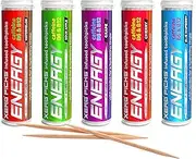 Xero Picks Energy Infused Flavored Toothpicks with Caffeine, B12 and B6 (Variety Pack, 20 Count (Pack of 5))