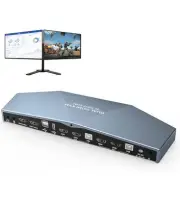 Dual Monitor HDMI 2.0 KVM Switch 2 Port Extended Display 4K@60Hz USB KVM Switch