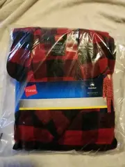 Hanes Flannel Pajama Set Mens Small Red Christmas 100% Cotton Buffalo Plaid