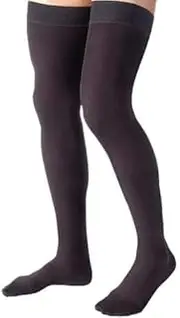 Jobst for Men Ribbed THIGH HIGH Moderate Compression 15-20mmHg L, Black