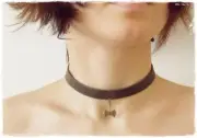 Battle Axe Choker Leather Choker BDSM Leather Collar Labrys Choker Double-Headed