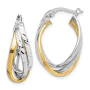 14K Two-Tone Two Tone Hoop Earrings