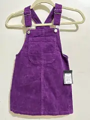 Art Class Girls Purple Corduroy Bib Skirt Size S 6/6X Kids