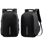 Black Backpack Waterproof bag School Travel Laptop Bags USB Charging
