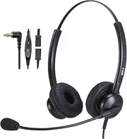 MKJ Telephone Headset with Microphone Noise Cancelling Wired 2.5mm Call Center Headset for Office Phone Panasonic KX-TGF380M KX-TG6534 KX-TG9541 KG-TGEA20 Cisco 303 508G 525 Uniden AT&T Vtech