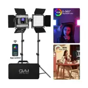 GVM RGB Led Video Light, 2PCS Video Lighting Kit with APP Control, 40W Photog...