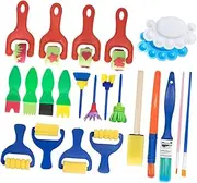 Gadpiparty 1Set Sponge Painting Brush Creative DIY Art Craft Kit for Early Learning Includes Random Color Brushes and Pigment Tray for Imagination and Creativity Development