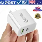 20W DUAL USB-C Type C Fast Wall Charger AU Adaptor QC3.0 For Android iPhone iPad
