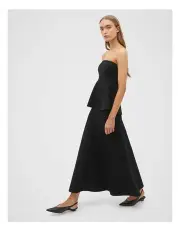 [Seed Heritage] Crepe Knit Swing Skirt in Black