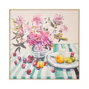 Brunch Setting Framed Canvas Print 82.5x82.5cm
