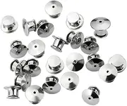 Operitacx 30pcs Locking Pin Backs for Secure Fastening Metal Pin Keepers Locking Clasp for Badges Lapels Hats and Uniforms Clothing Accessories