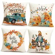 Fall Decor Pillow Covers 18x18 Set of 4 Thanksgiving 18" x 18" (Pack of 4)