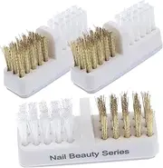 MUSISALY Nail Art Drill Bit Cleaner 3pcs Wire Brush Set for Polishing Cleaning Dust Removal Suitable for Salon and Diy