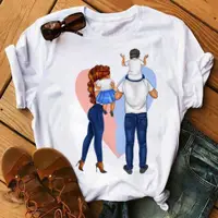 在飛比找ETMall東森購物網優惠-時尚家庭親子裝印花短袖圓領T恤