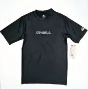 O'Neill Athletic Mens Black Compression Size M Slim Fit 50+UV Short Sleeve Shirt