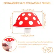 2Pcs Mushroom Small Funnel Food Grade Silicone Funnels Wide Mouth Flexible bPeEc