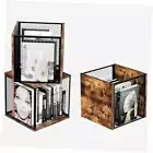 3 Cube Bookshelf Organizer, Stackable Cubes Storage Organizer, Small Wooden &