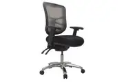 Buro Metro Ergonomic Office Chair Seat Slide Polished Aluminium Base with Arms Black