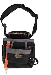 [Yosoo] Waist Bag, ?8 Pockets Belt Tool Bags Adjustable Portable Pouch Electrician Bag(Black, Grey Edge)