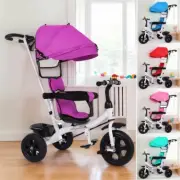 4-in-1 Kids Tricycle Toddlers Convertible Pram Stroller Ride-On Toy 55lbs