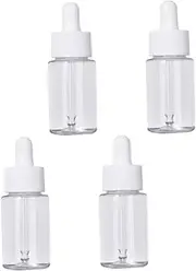 DONFAMDS 4pcs Transparent Glass Dropper Bottles Empty Sub Bottle for Essential Oils and Cosmetics Safe Material Leakproof Design for Travel