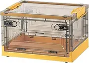 Foldable Storage Box, Large Clear Plastic Storage Trunk With Lid, Transparent Collapsible Organizer For Clothes Wardrobe Home Organization, Space Saving Design