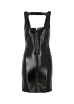 Courrèges Crinkled Vinyl Mini Dress - Black - 10 10