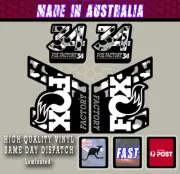 FOX style Factory 34 Fork Decals Stickers Camo/WHITE/black Laminated
