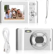 2.4in Digital Camera, 2.7K 48MP Compact Point and Shoot Camera, 16X Zoom Anti Shake Small Camera with Built in Fill Light, for Kid Teen Student Girl Boy