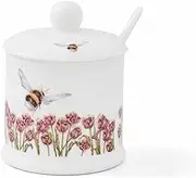 RW WN4091-XD Royal Worcester Wrendale Designs Flight of The Bumble Bee Lidded Conserve Pot with Spoon, Ceramic
