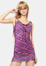 [Club Exx] Maybe A Mirage Plaid Dress