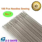 100 Pcs Needles Sewing No.7 Hand Embroidery Thread Quilting Cross Stitch Beading