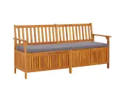vidaXL Storage Bench with Cushion 170 cm Solid Wood Acacia